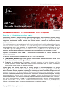 JSA Prism (Corporate) – August 2025 (US Sanctions Implications)